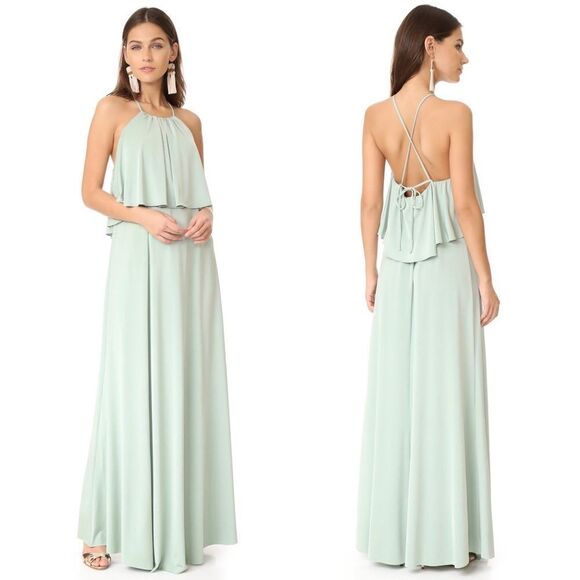 Twobirds sage green maxi bridesmaid dress small - Picture 2 of 8